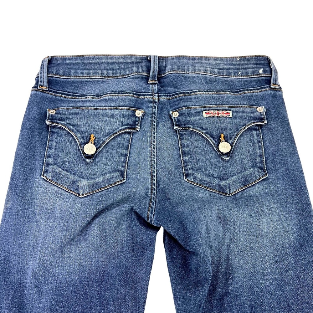 Hudson Women 27 Bacara Straight Jeans Flap Pocket Raw Hem NW668ZHA - Picture 1 of 15